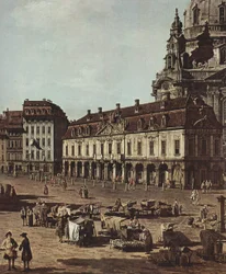 Ansicht von Dresden, der Neumarkt von der Moritzstraße aus